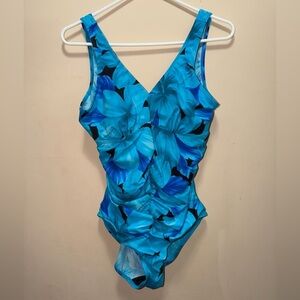 Islander Blue Floral One Piece Swimsuit
